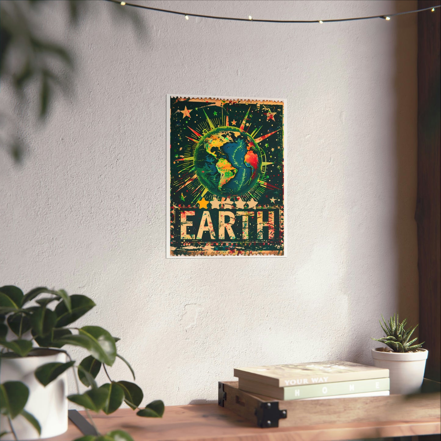 Postage Stamp Planet Poster - Earth