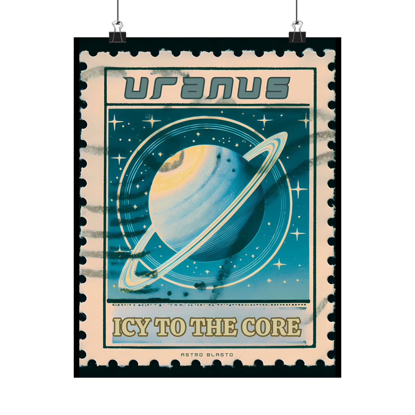 Postage Stamp Planet Poster - Uranus