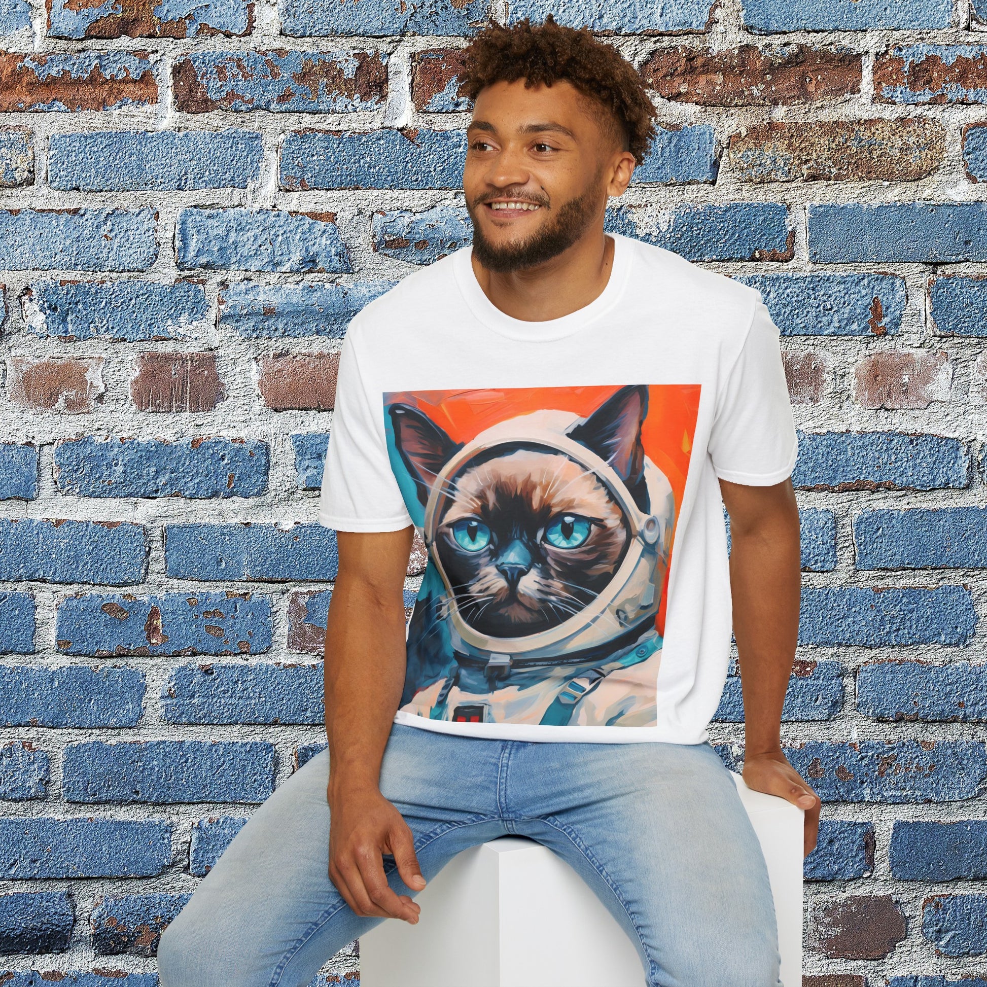 pet cadet space art t-shirt siamese cat