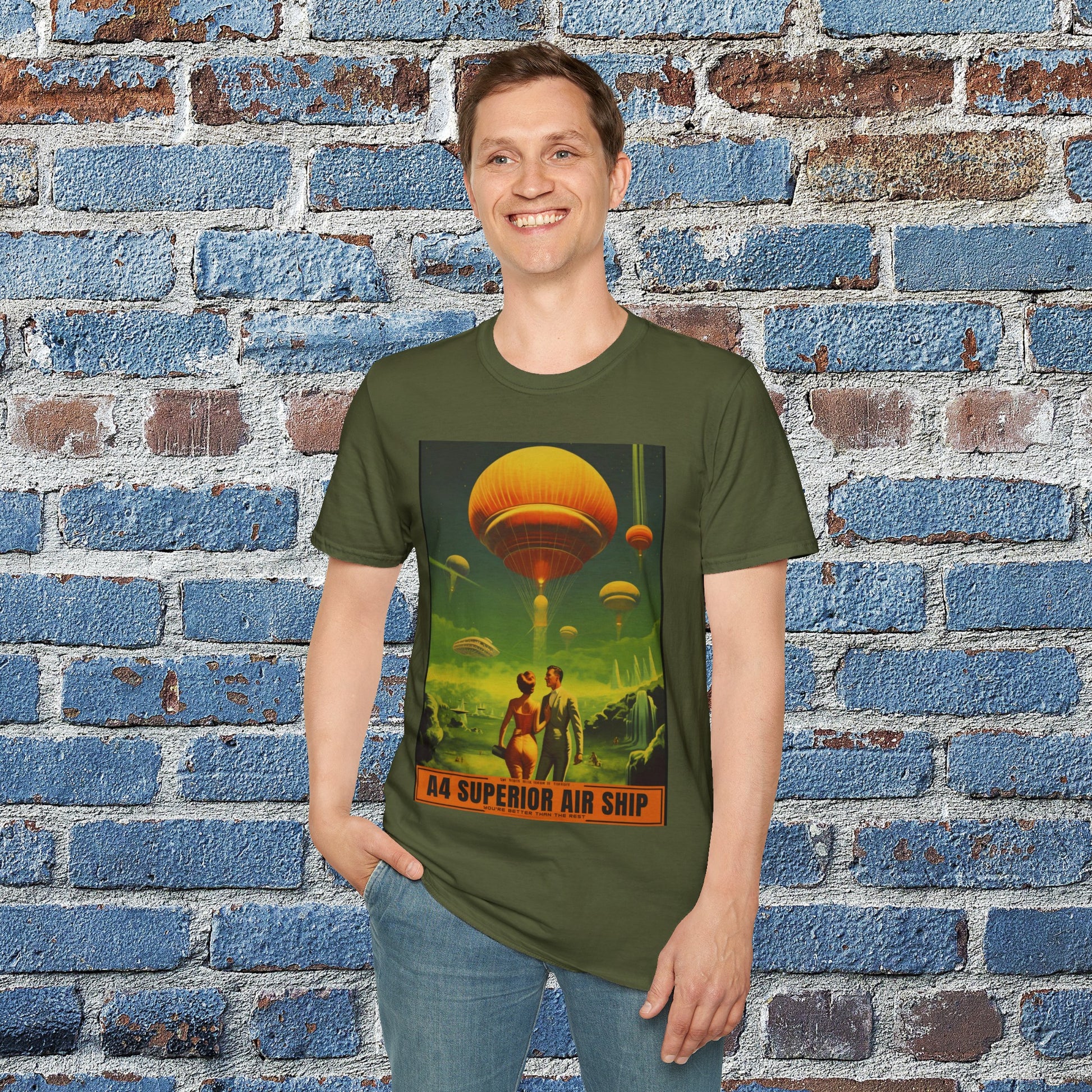 A4 superior airship space art transport t shirt