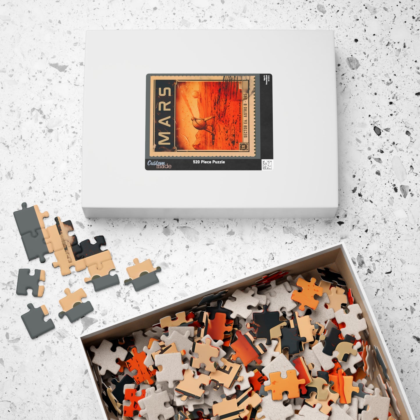 Postage Stamp Puzzle - Mars (1014, 520, or 252 pcs)