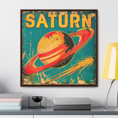 planet saturn space art framed portrait print