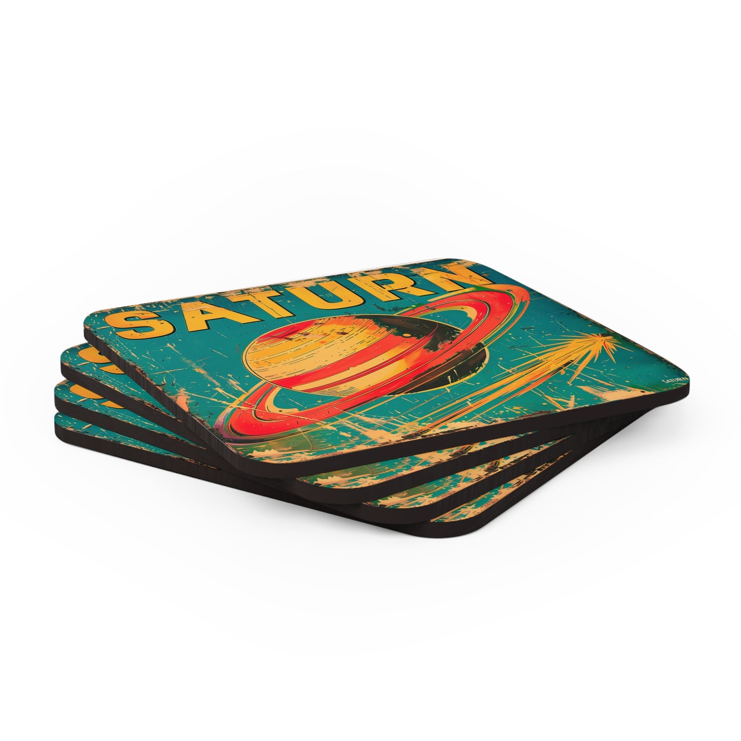 Cork Back Saturn Coasters (Set of 4)