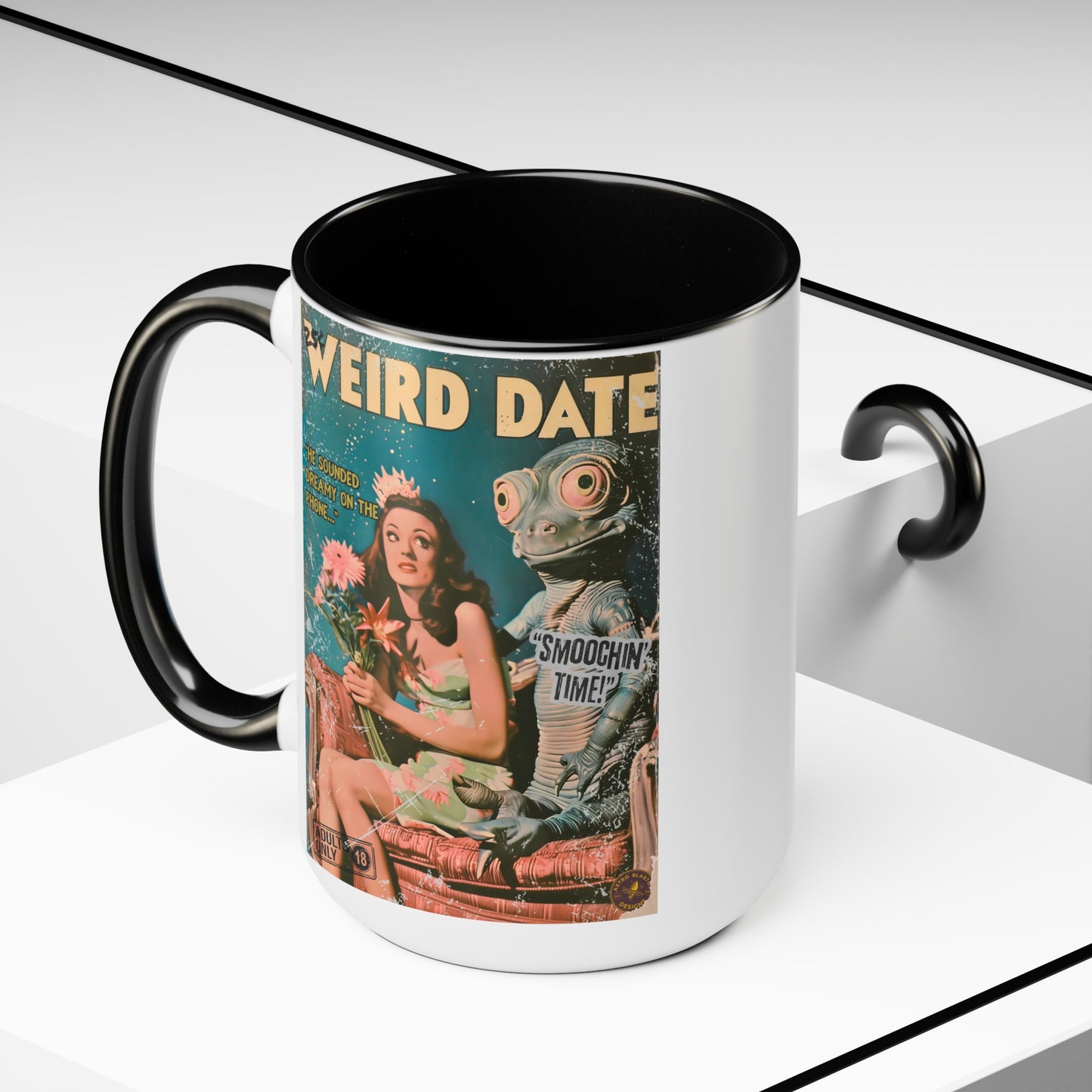 Pulp Novel Cover Mug - "Weird Date"