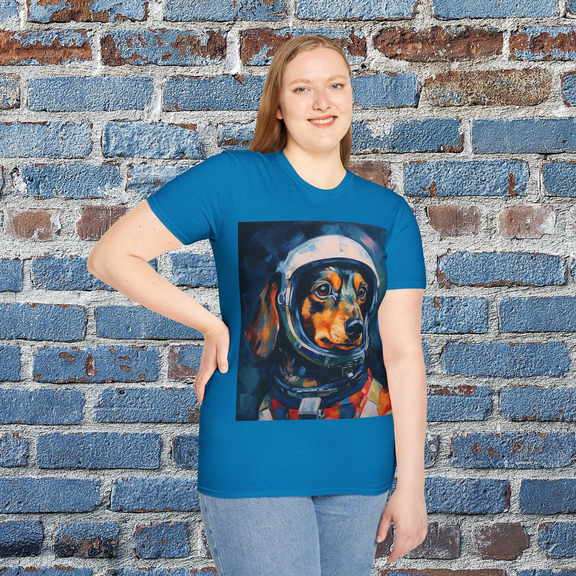 pet cadet space art t-shirt dachshund dog