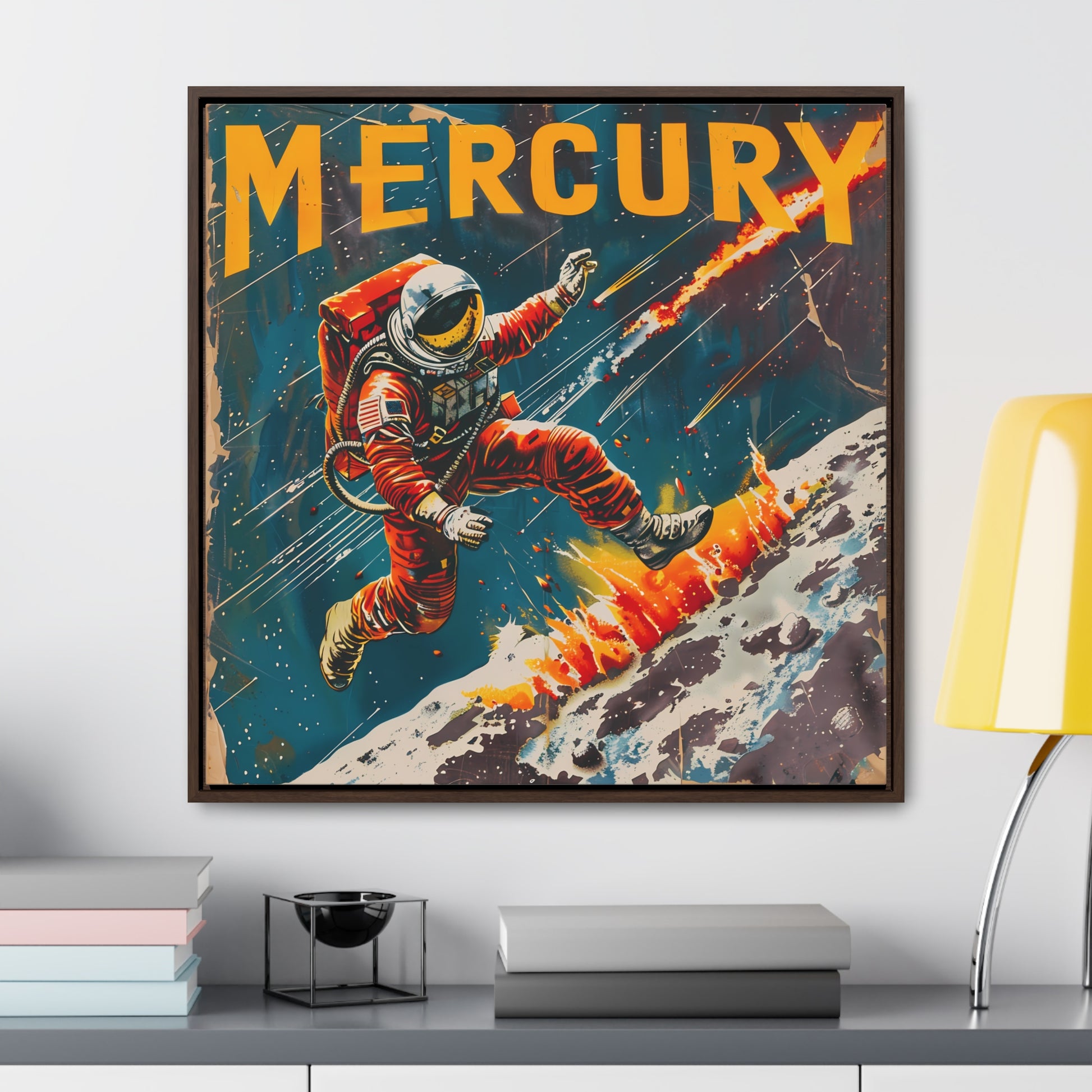 planet mercury space art framed portrait print