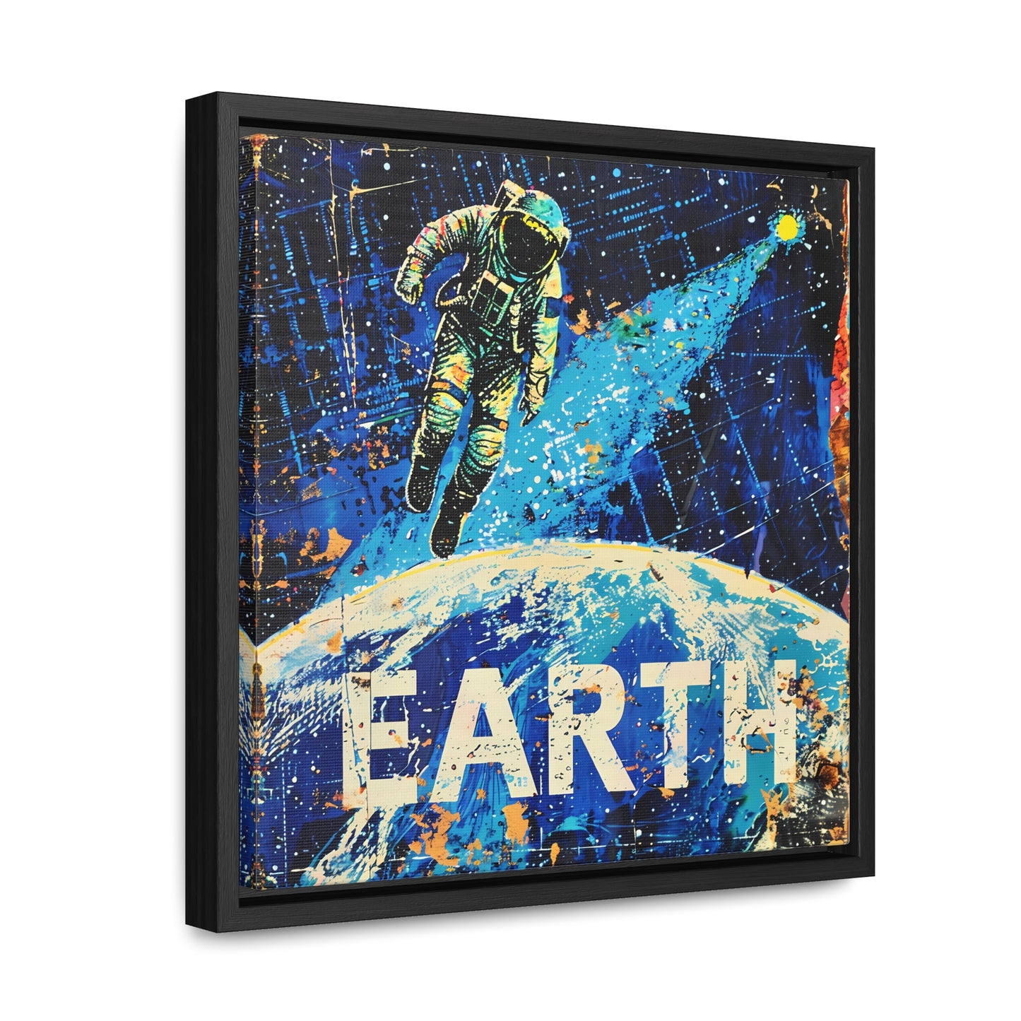 planet earth space art framed portrait print