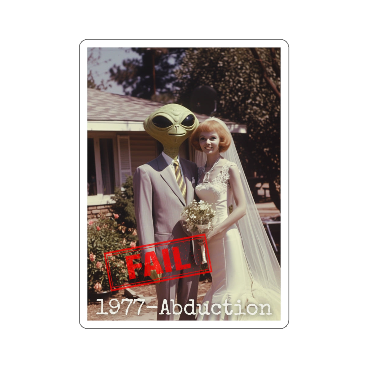 Alien Abduction 1977 FAIL! - Vinyl Sticker