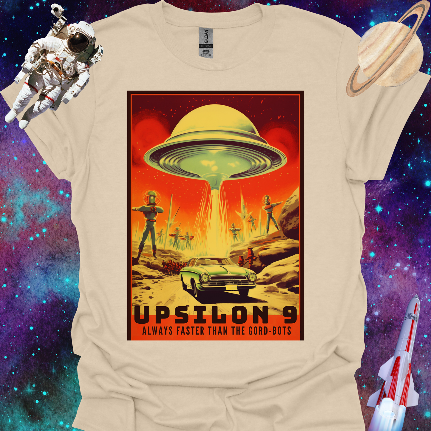 Upsilon 9 - Space Art Transport T Shirt