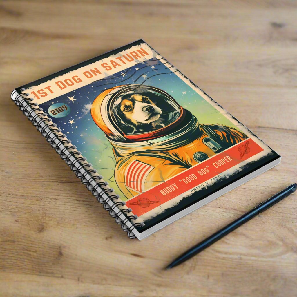 Postage Stamp SATURN - Spiral Notebook