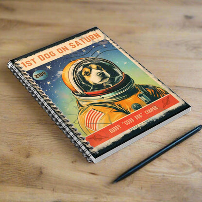 Postage Stamp SATURN - Spiral Notebook