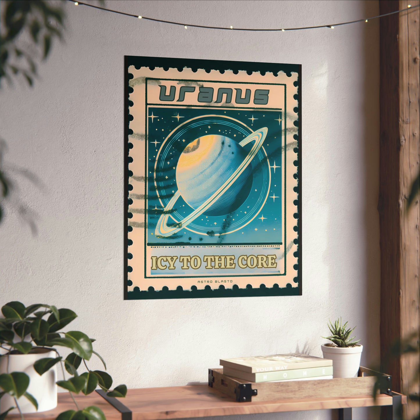 Postage Stamp Planet Poster - Uranus