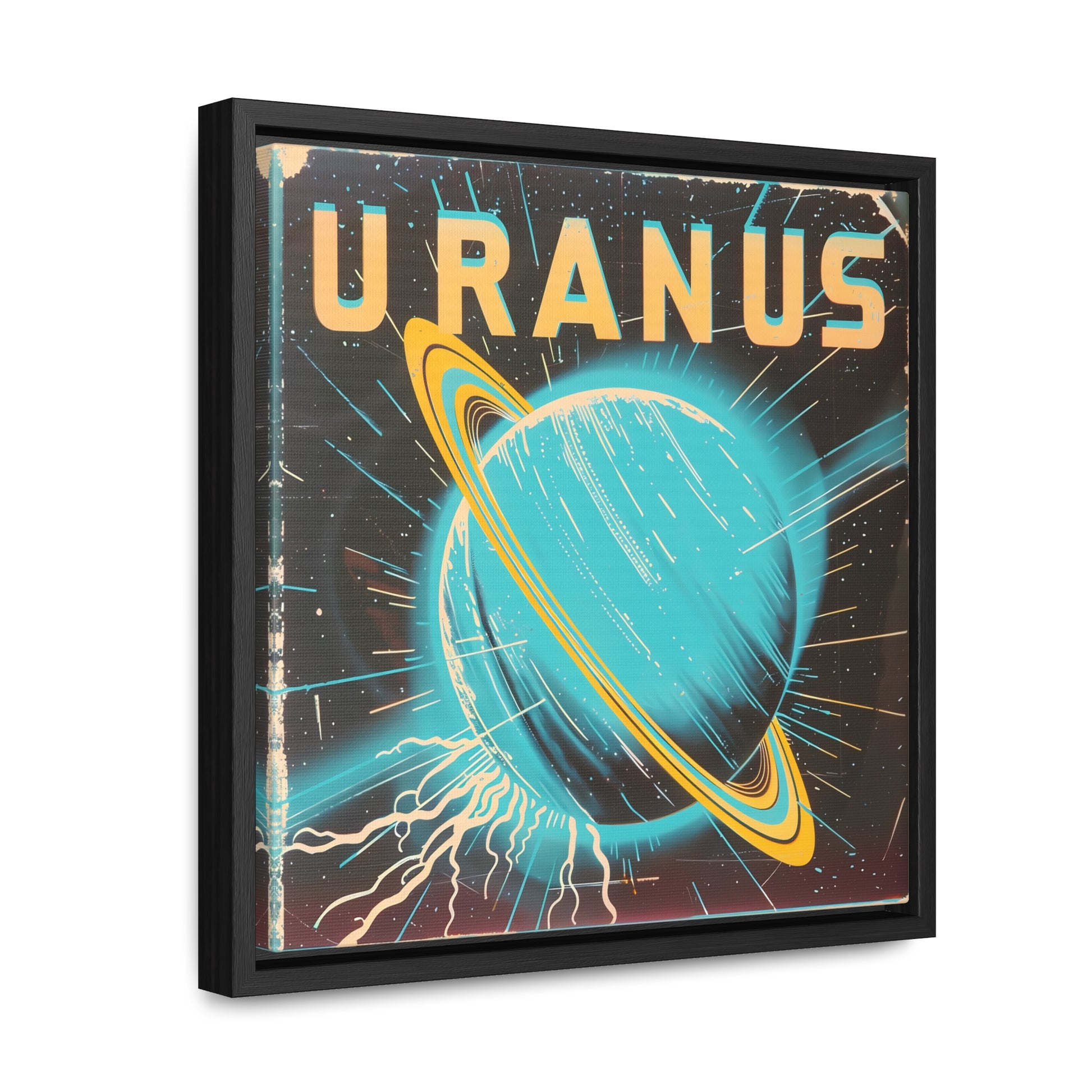 planet uranus space art framed portrait print