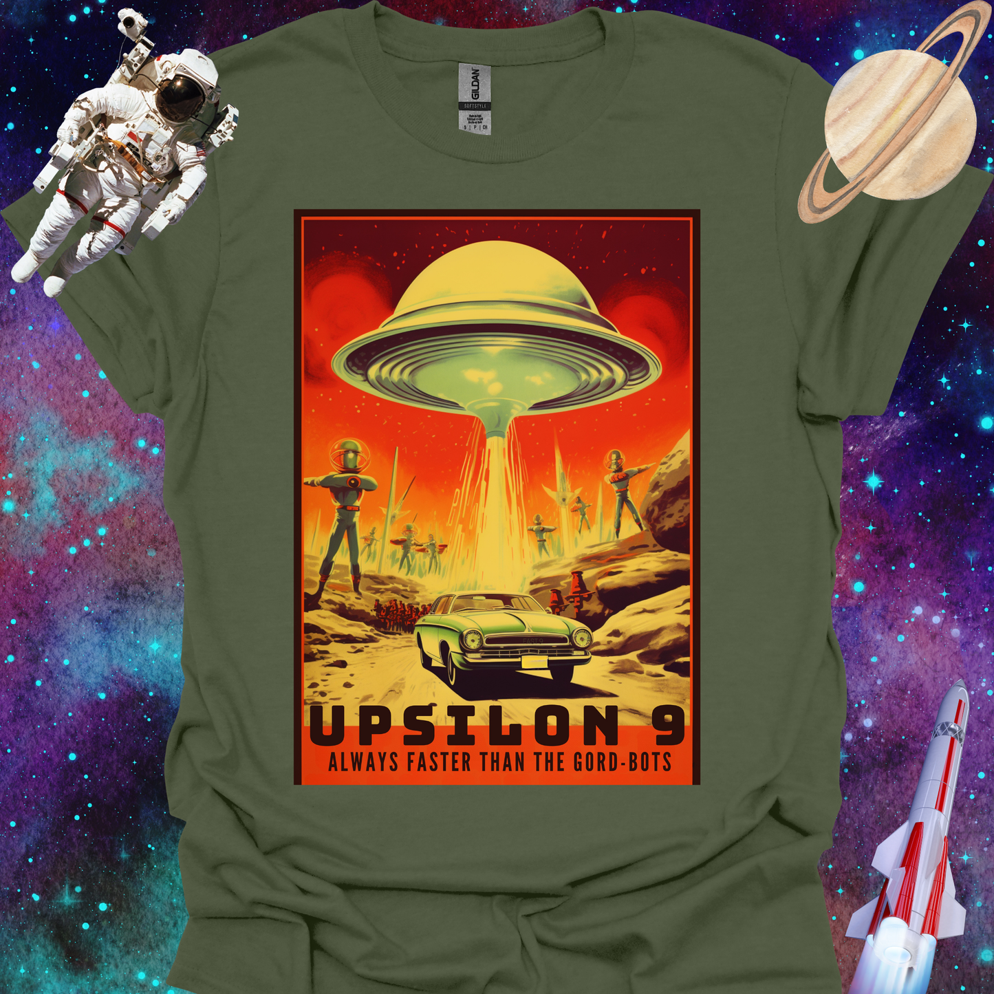 Upsilon 9 - Space Art Transport T Shirt