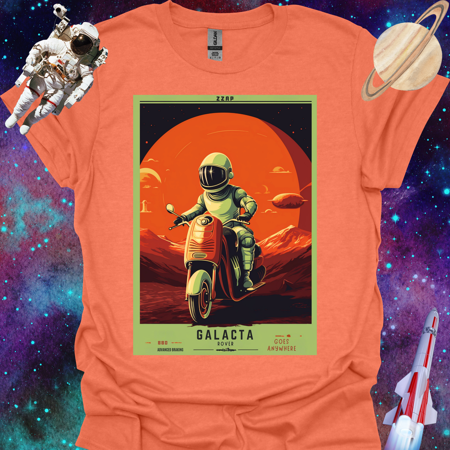 Galacta Rover - Space Art Transport T Shirt