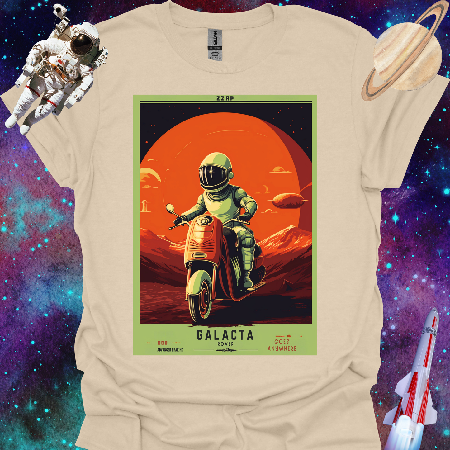 Galacta Rover - Space Art Transport T Shirt