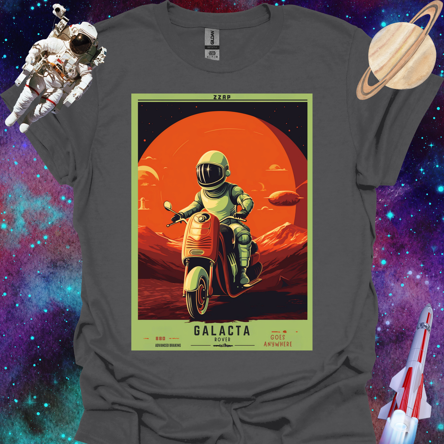 Galacta Rover - Space Art Transport T Shirt