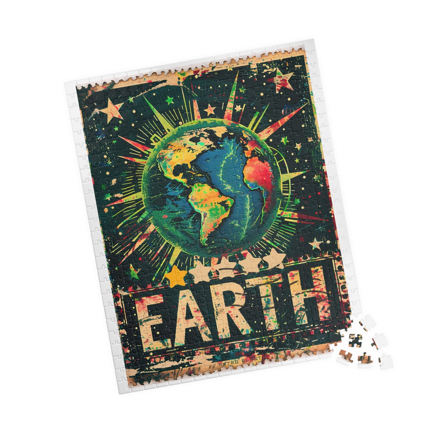 Postage Stamp Puzzle - Earth (1014, 520, or 252 pcs)