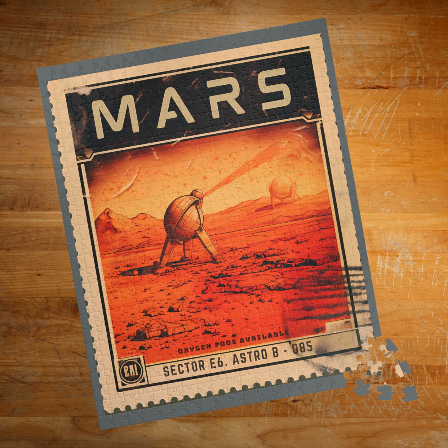 Postage Stamp Puzzle - Mars (1014, 520, or 252 pcs)