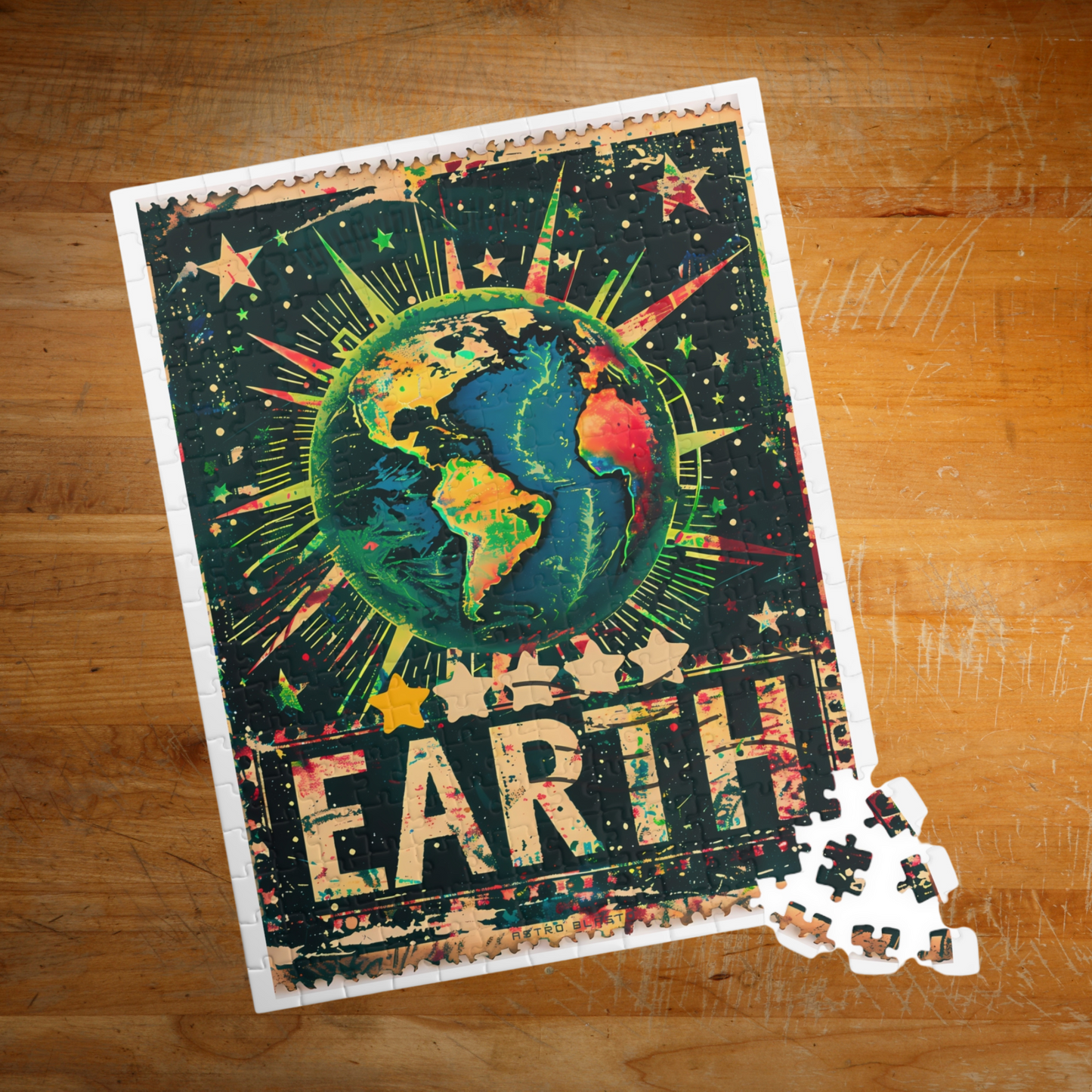 Postage Stamp Puzzle - Earth (1014, 520, or 252 pcs)