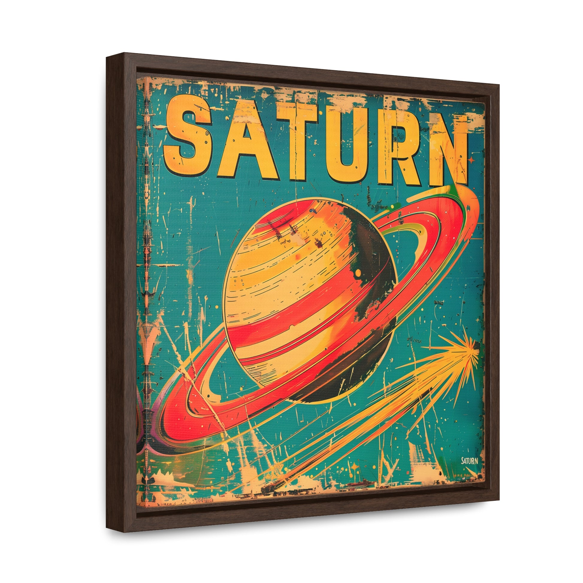 planet saturn space art framed portrait print