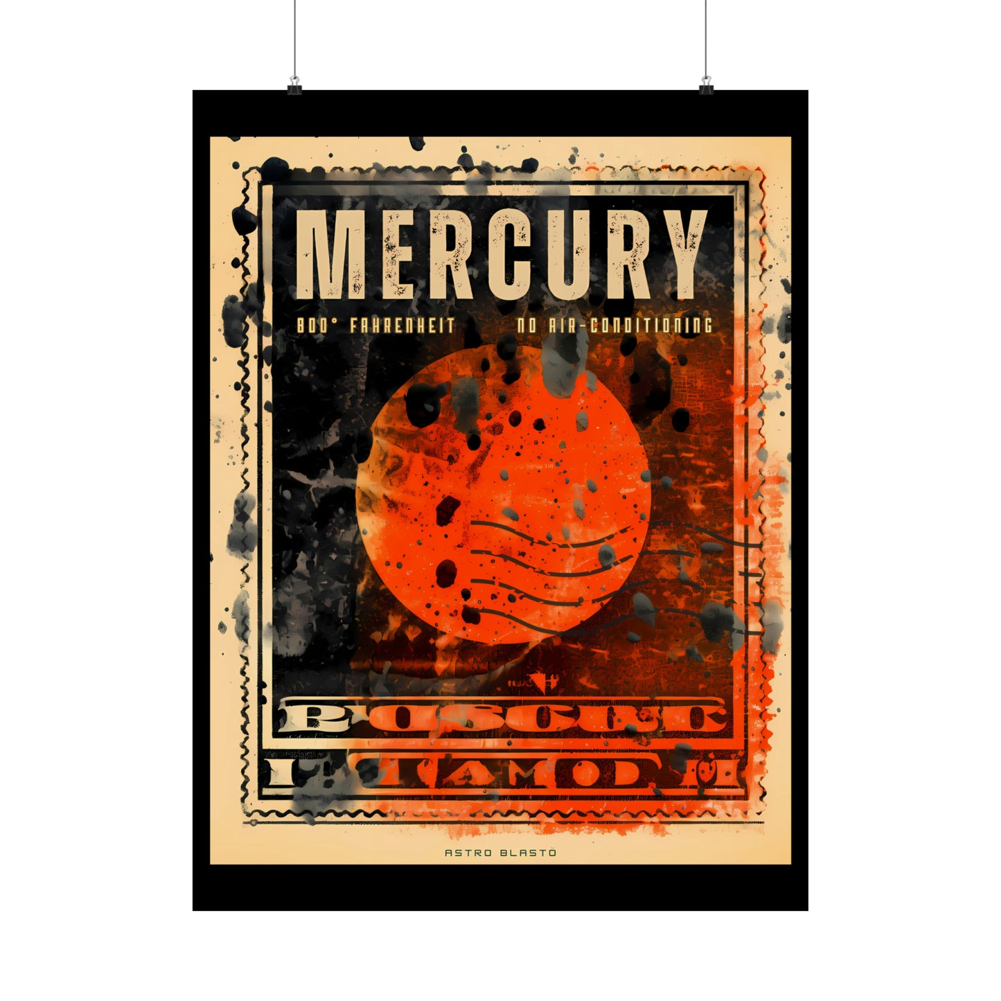 Postage Stamp Planet Poster - Mercury