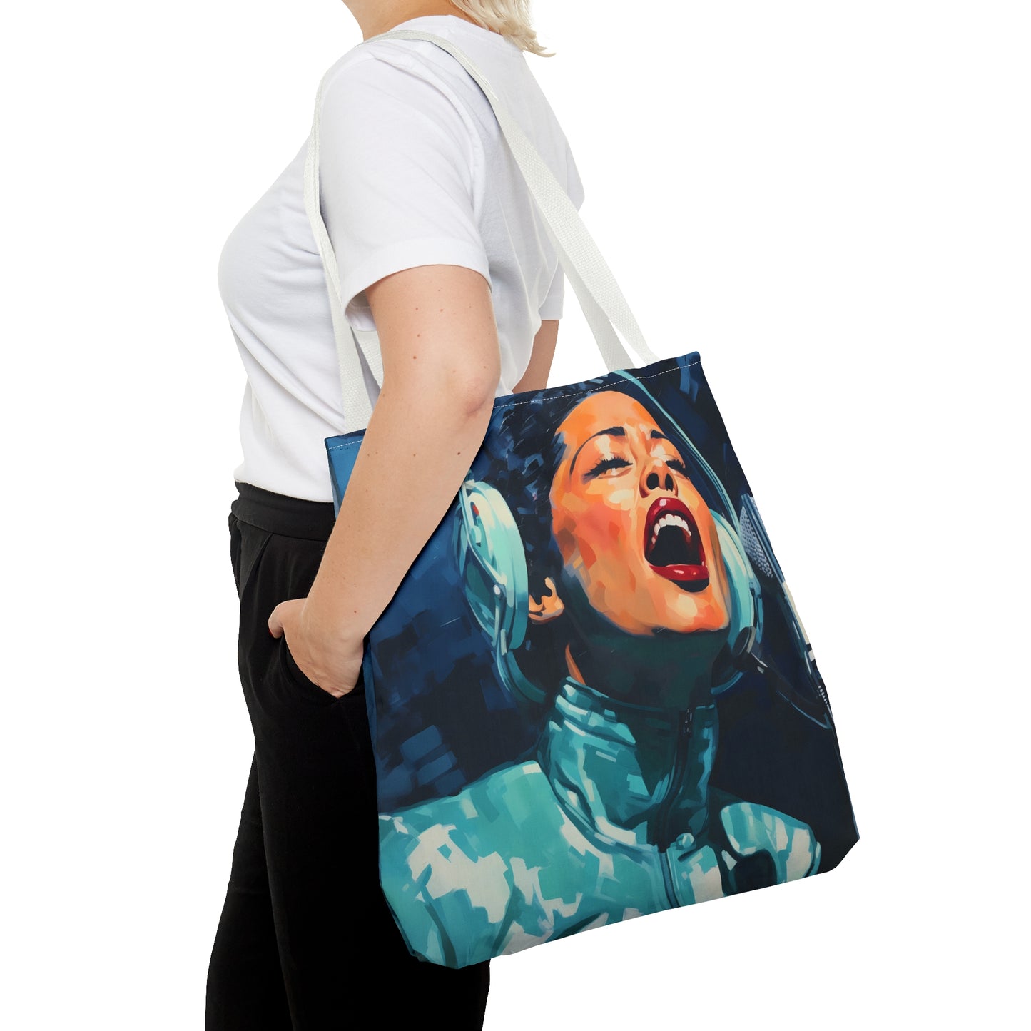 space art billie holiday tote bag