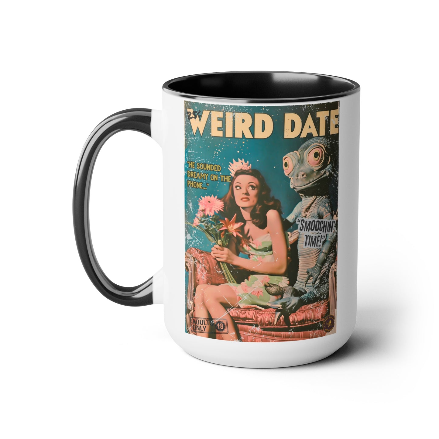 Pulp Novel Cover Mug - "Weird Date"