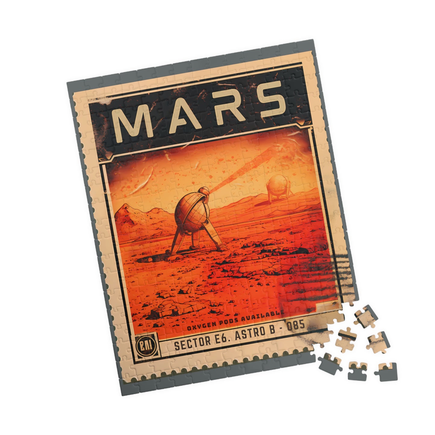 Postage Stamp Puzzle - Mars (1014, 520, or 252 pcs)