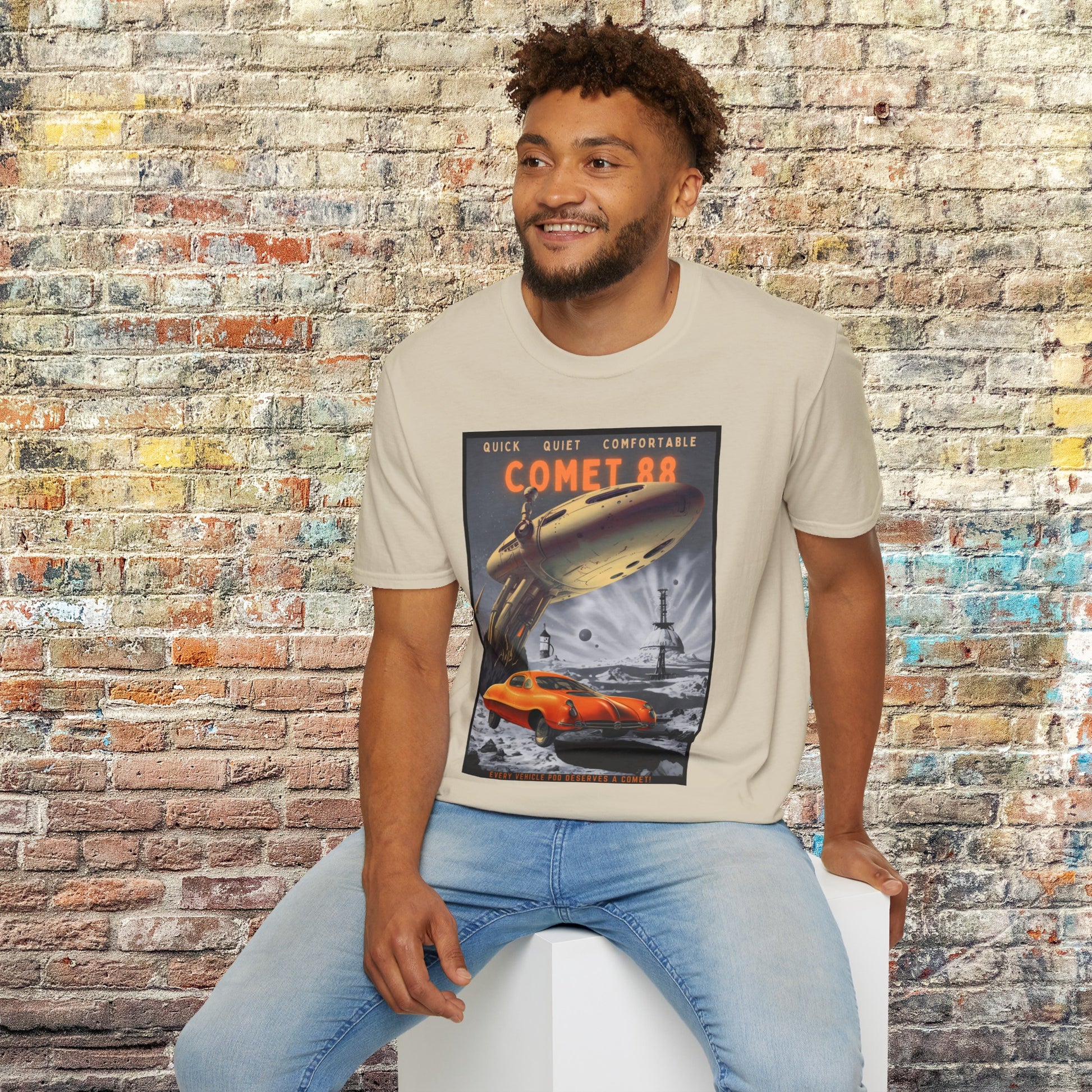 comet 88 space art transport t shirt