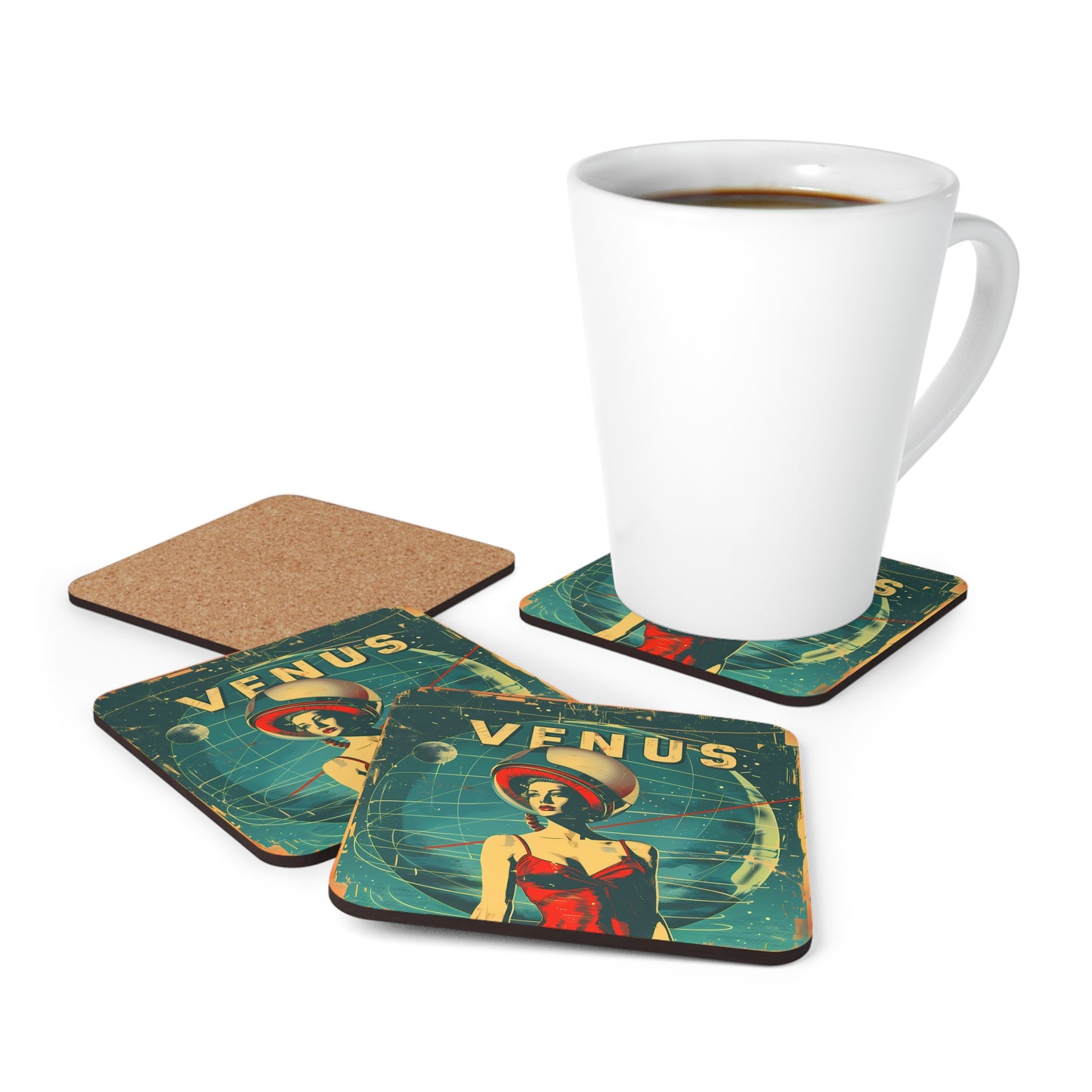 Cork Back Venus Coasters (Set of 4)