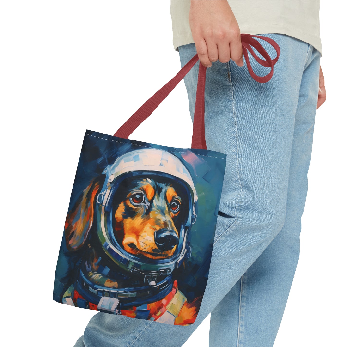 space art dachshund tote bag