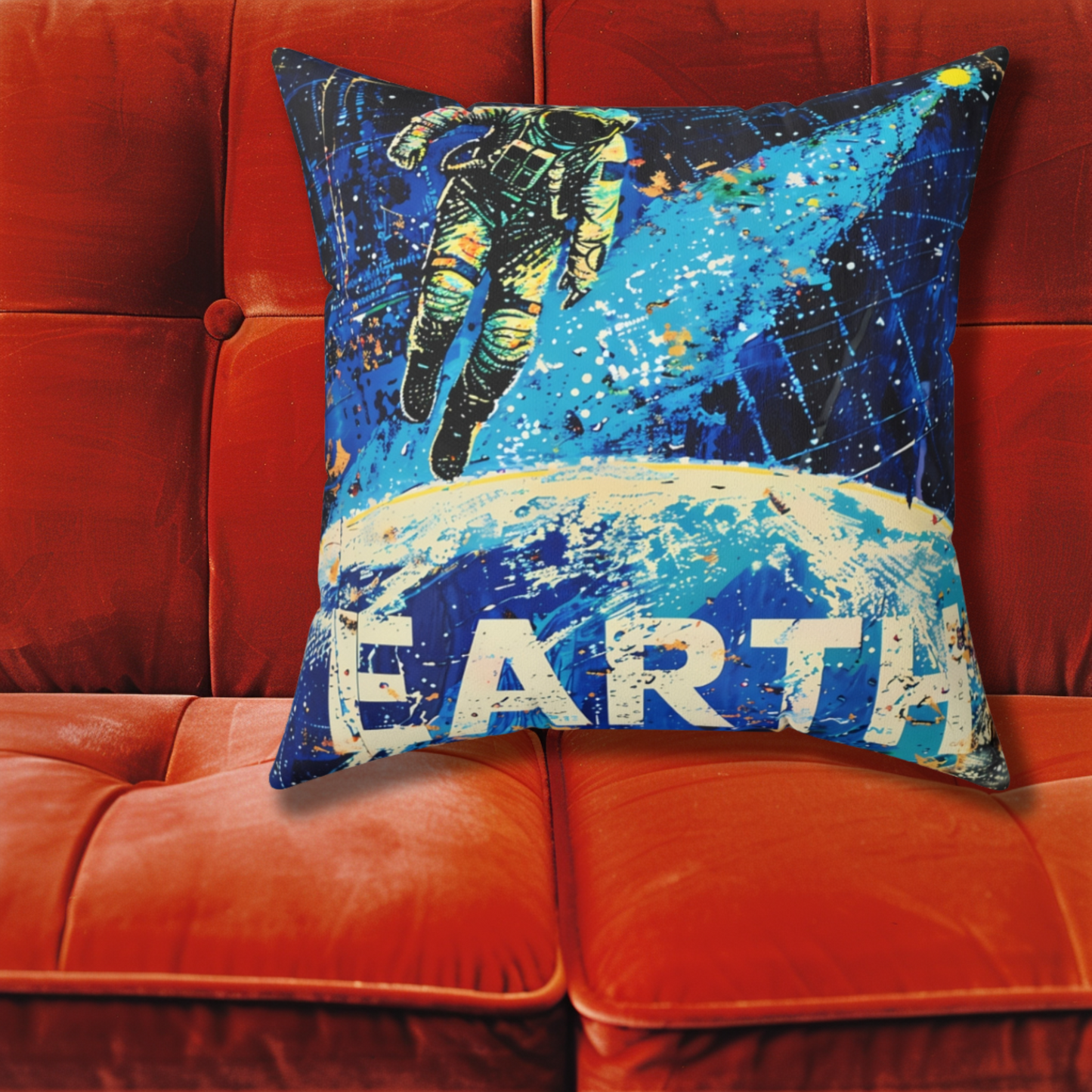 Planets Uranus/Earth Faux Suede Pillow #10