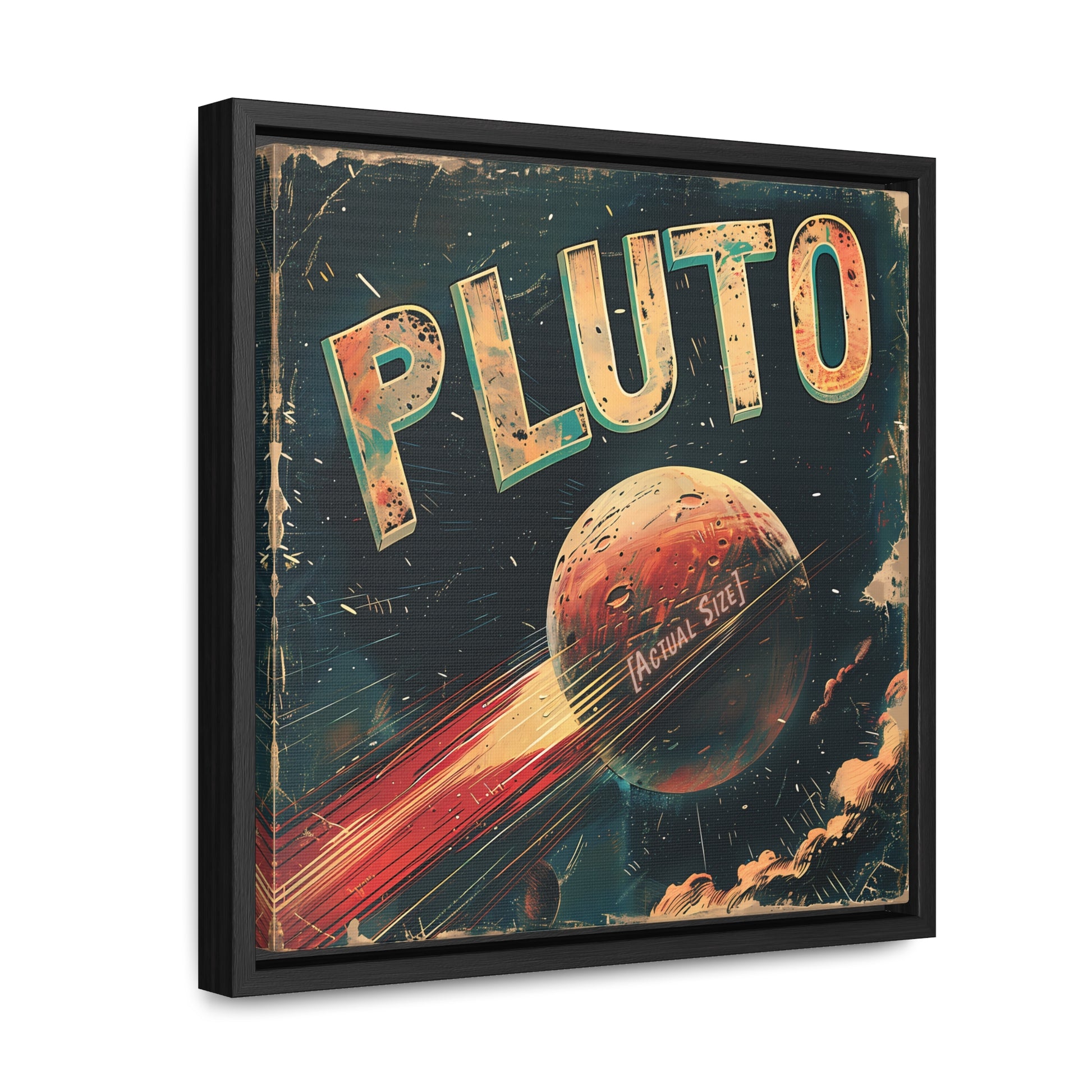 planet pluto space art framed portrait print