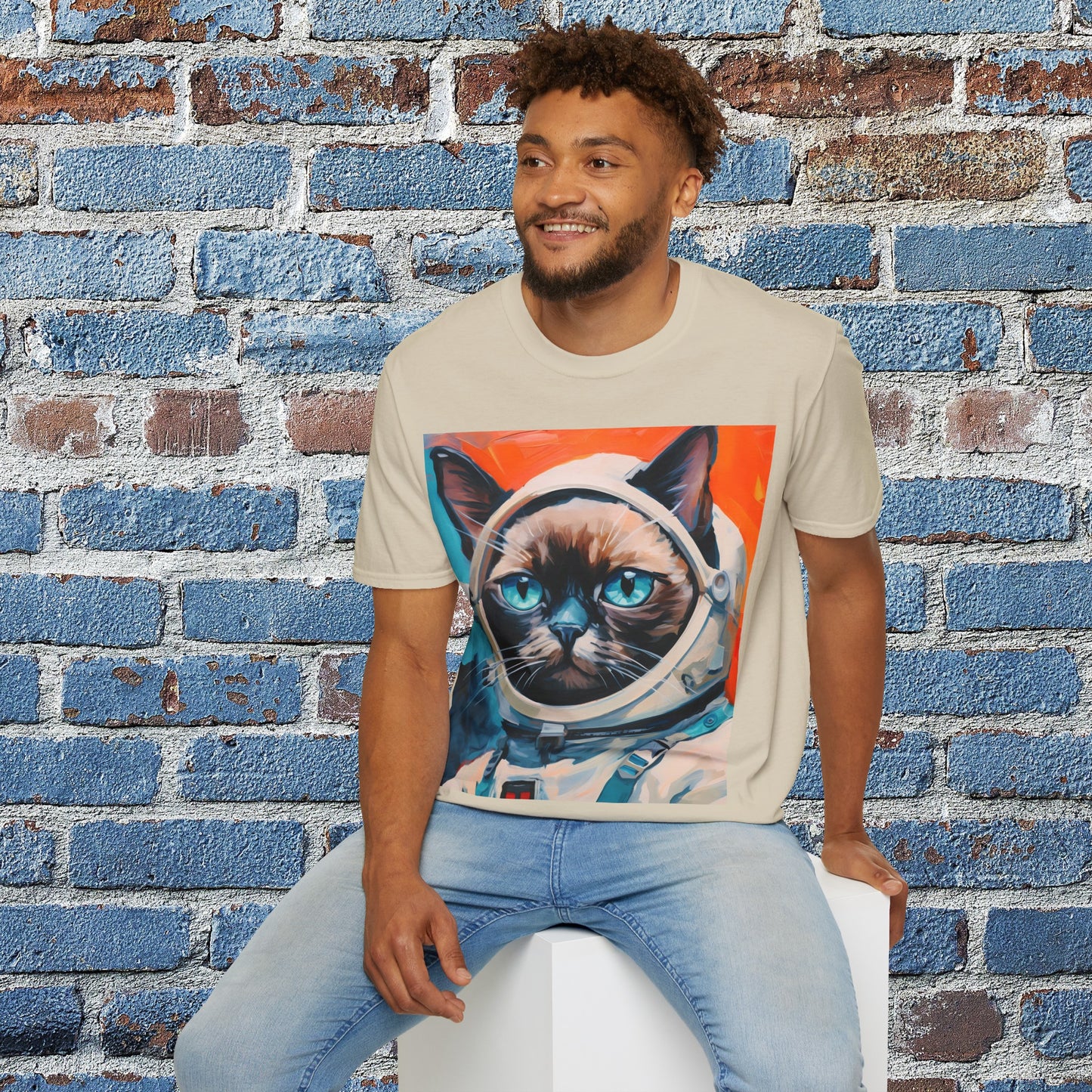 pet cadet space art t-shirt siamese cat