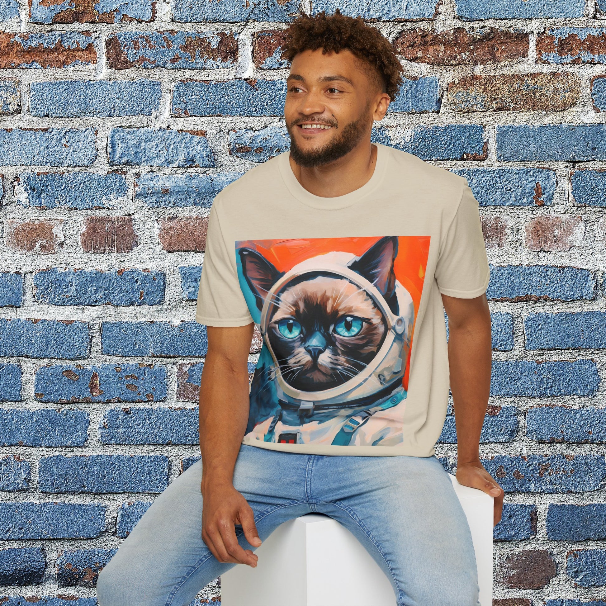 pet cadet space art t-shirt siamese cat