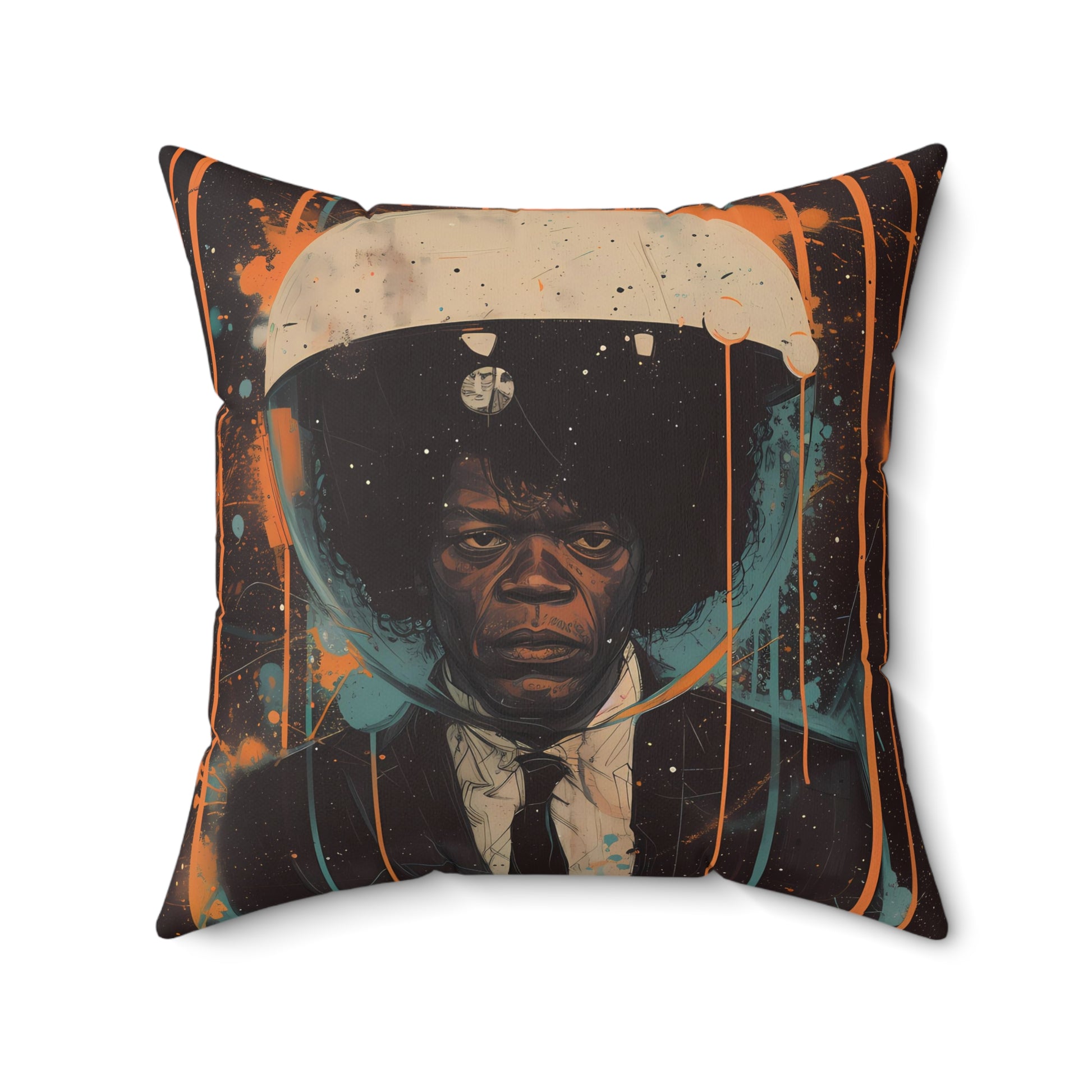 astro cadet space art faux suede pillow samuel jackson