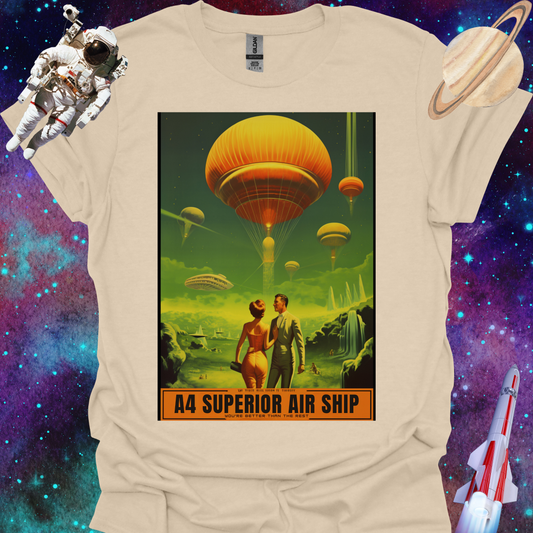 A4 Superior Airship - Space Art Transport T Shirt