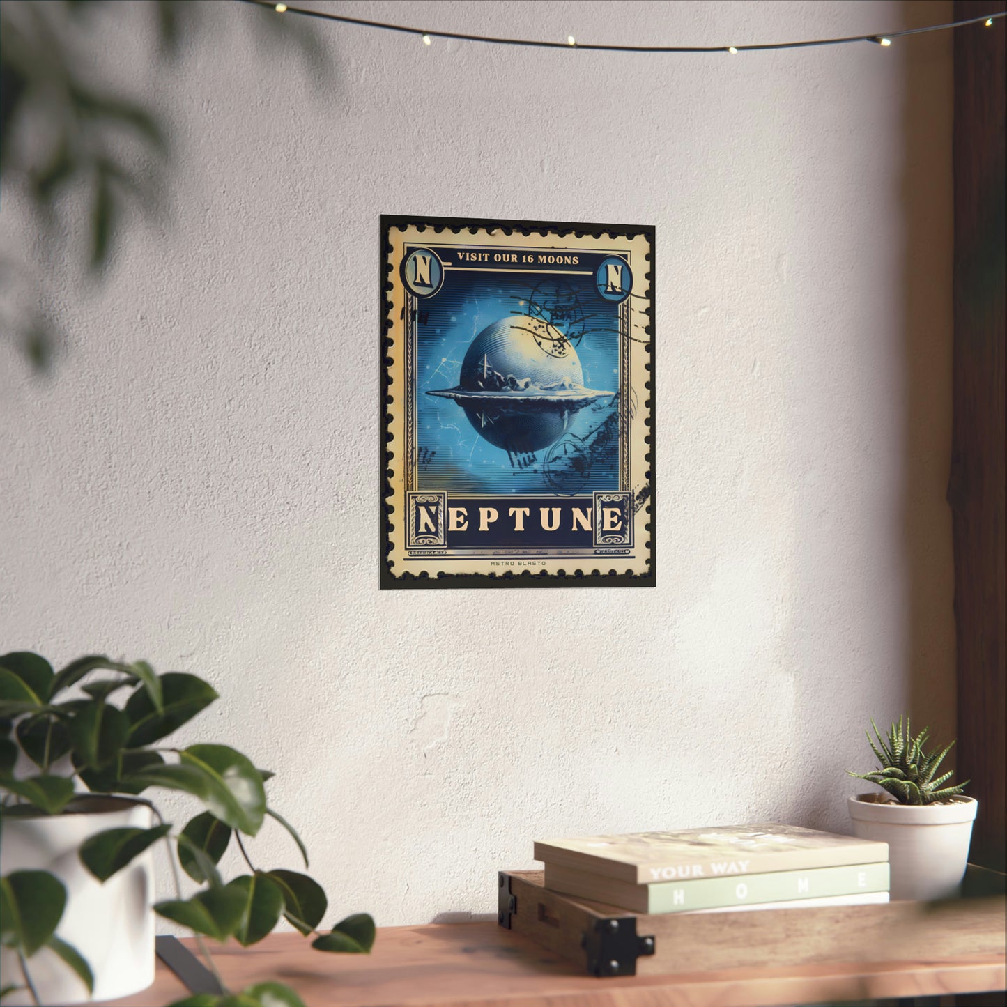 Postage Stamp Planet Poster - Neptune