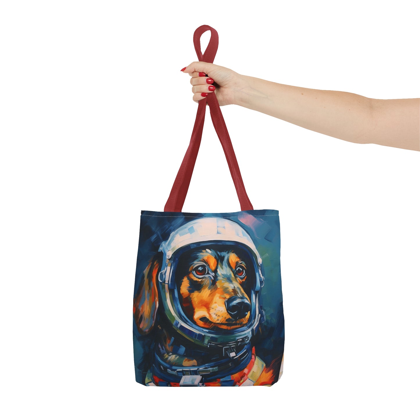 space art dachshund tote bag