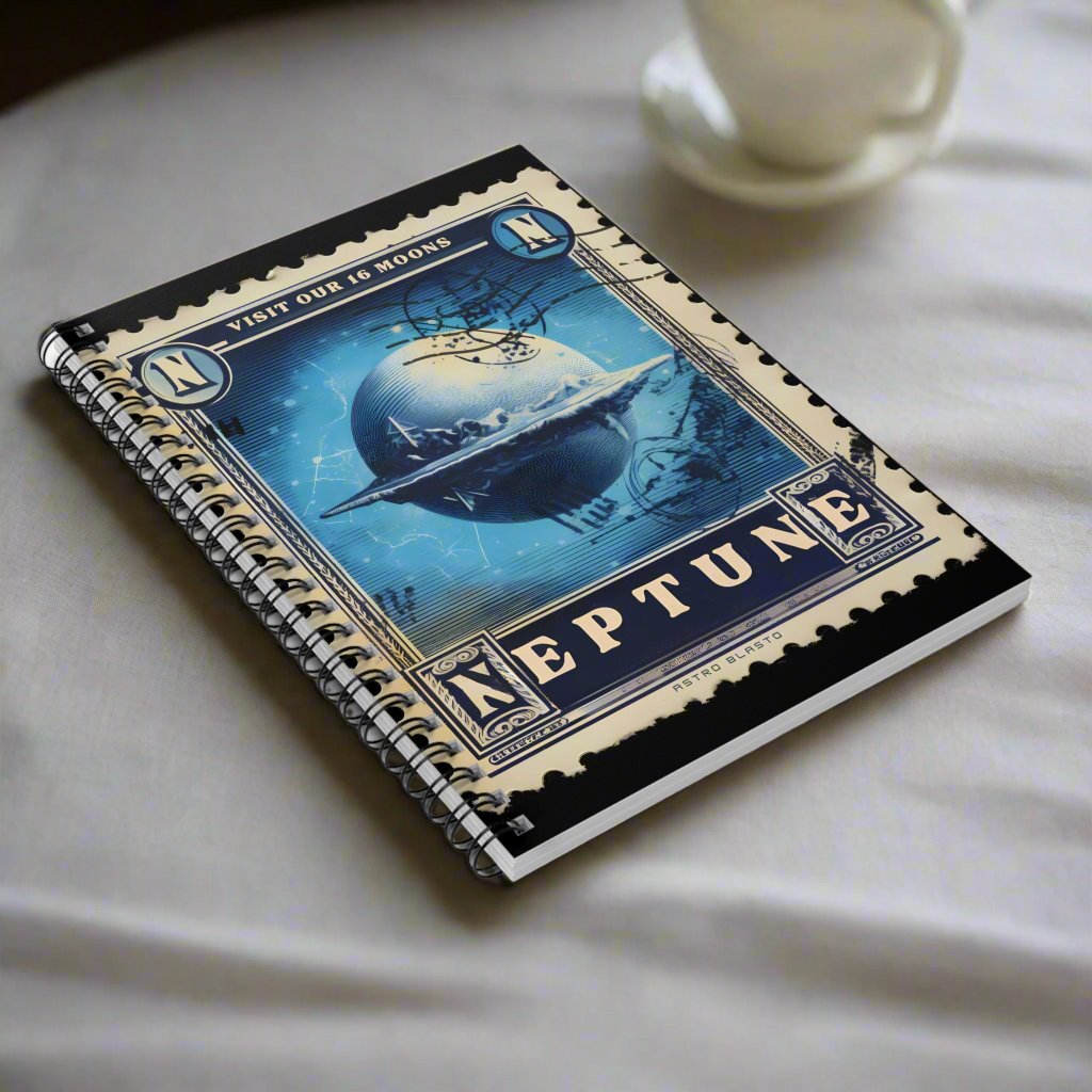 Postage Stamp NEPTUNE - Spiral Notebook