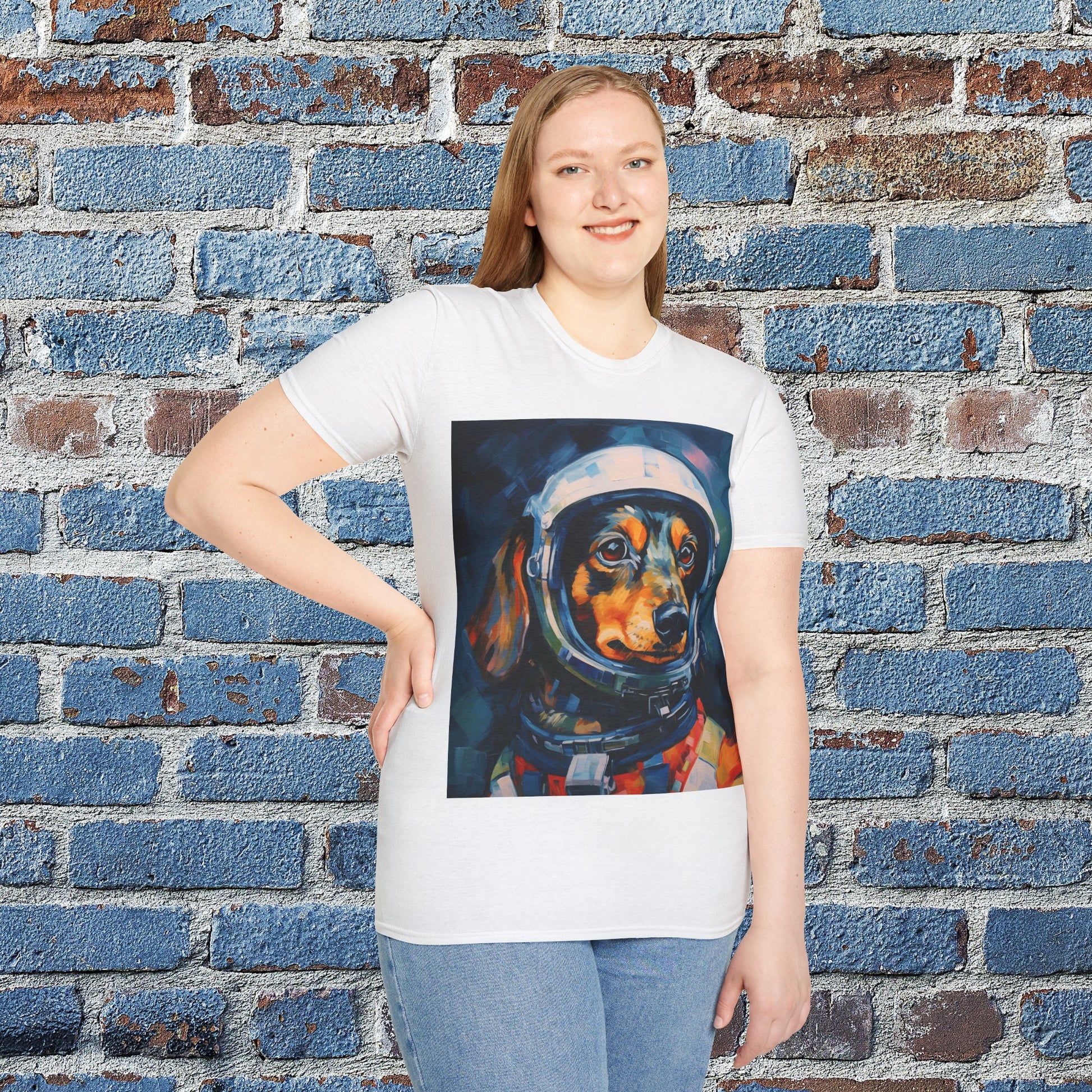 pet cadet space art t-shirt dachshund dog