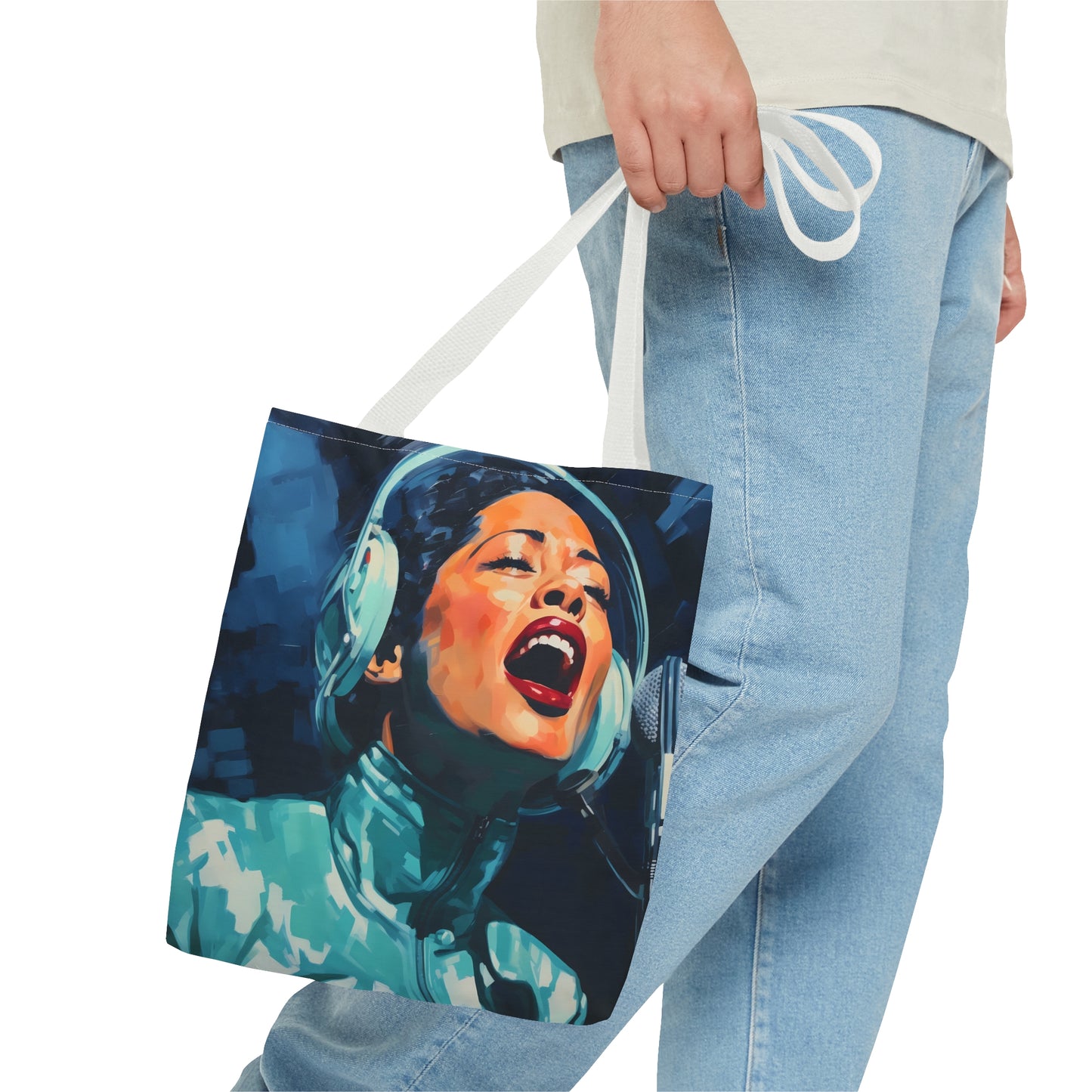 space art billie holiday tote bag