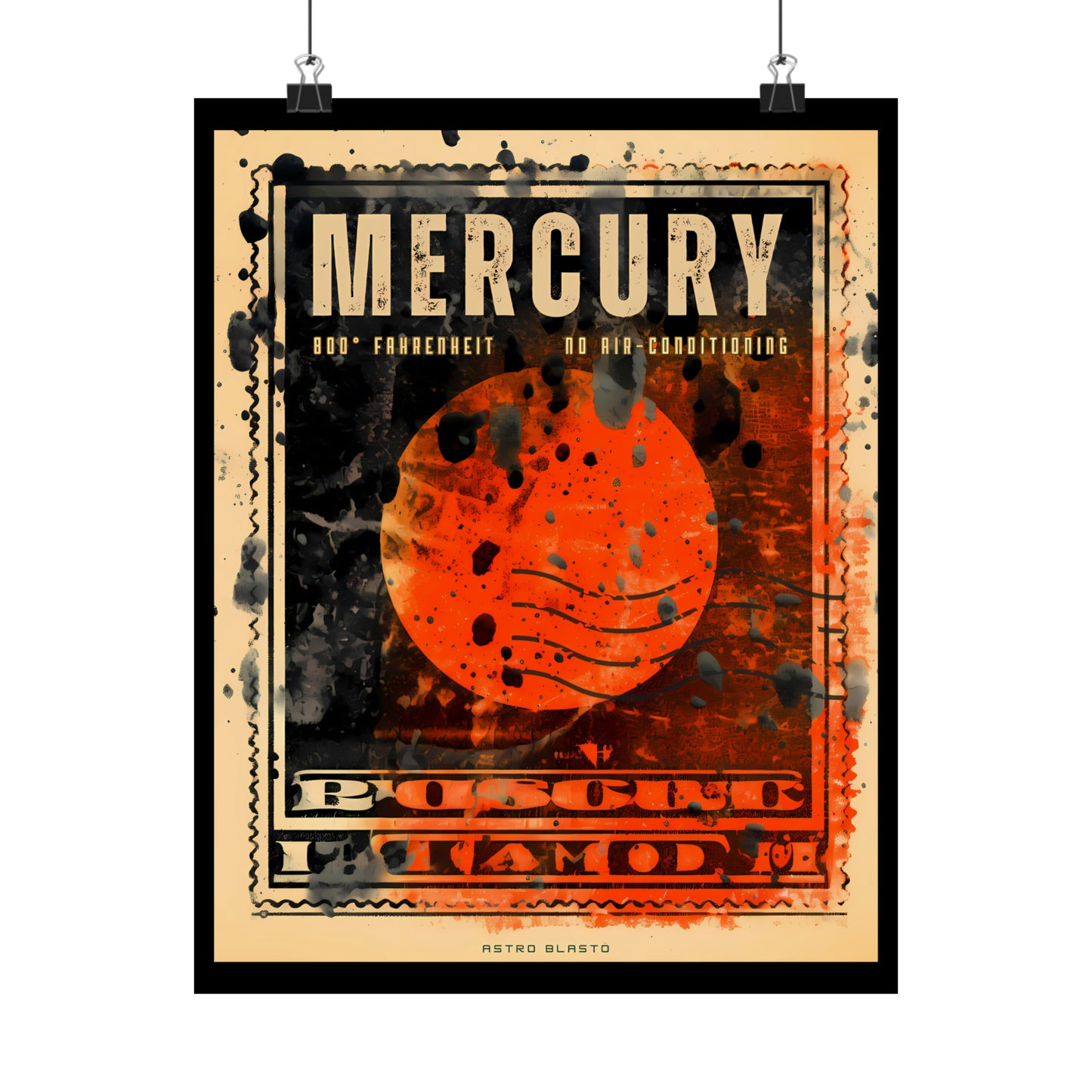 Postage Stamp Planet Poster - Mercury