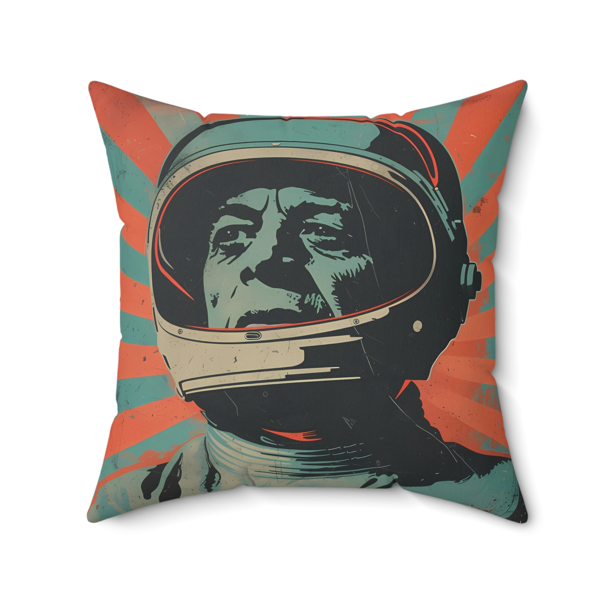 astro cadet space art faux suede pillow president kennedy