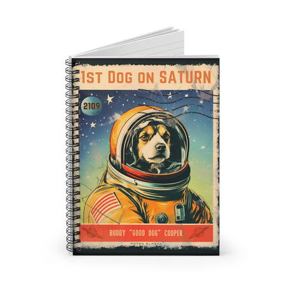 Postage Stamp SATURN - Spiral Notebook