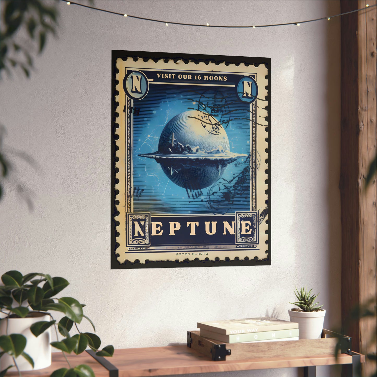 Postage Stamp Planet Poster - Neptune