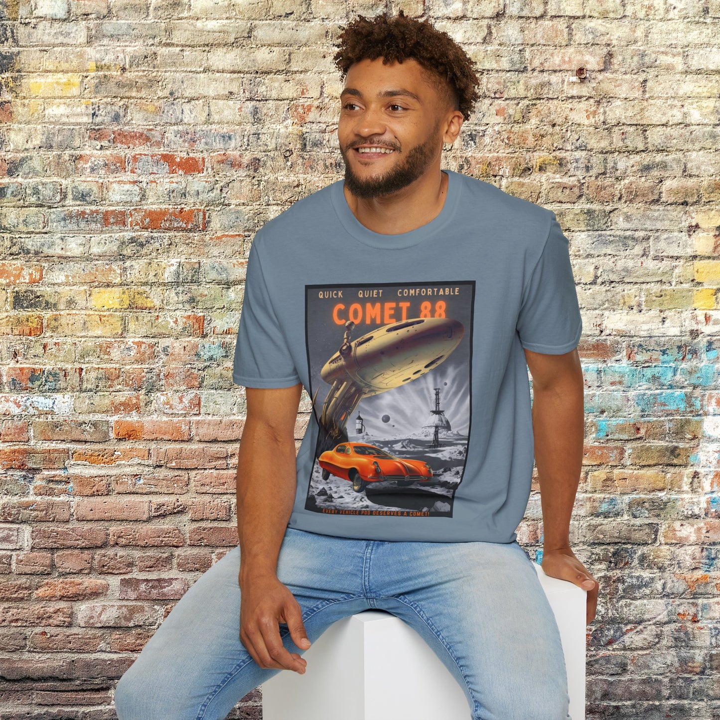 comet 88 space art transport t shirt