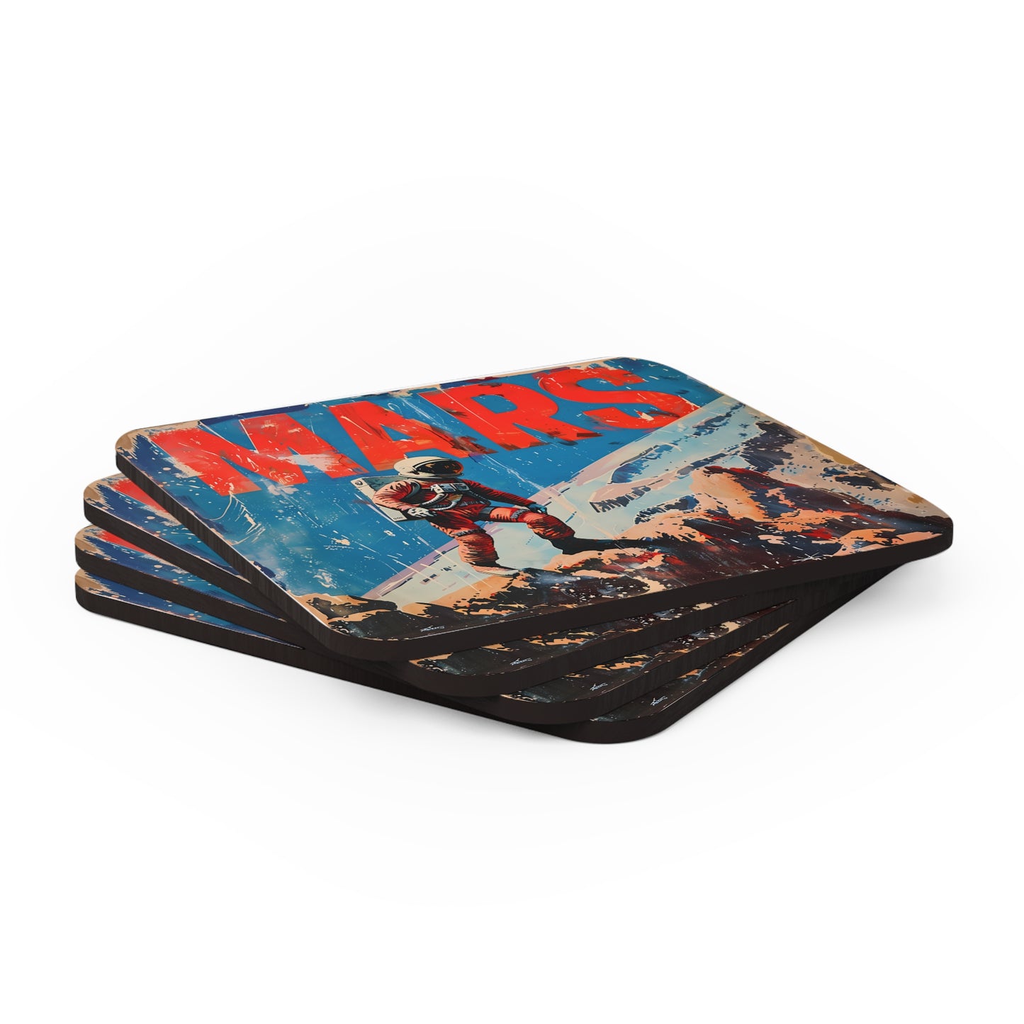 Cork Back Mars Coasters (Set of 4)