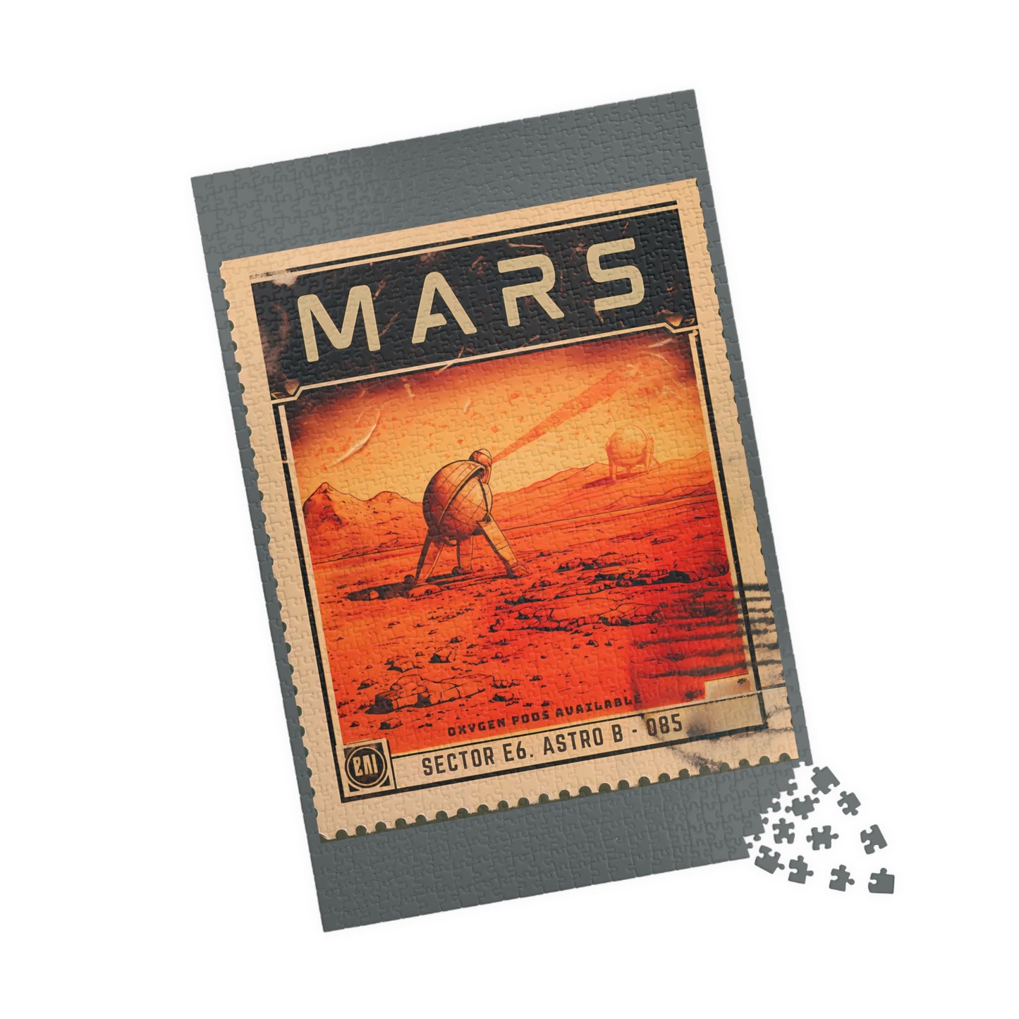 Postage Stamp Puzzle - Mars (1014, 520, or 252 pcs)